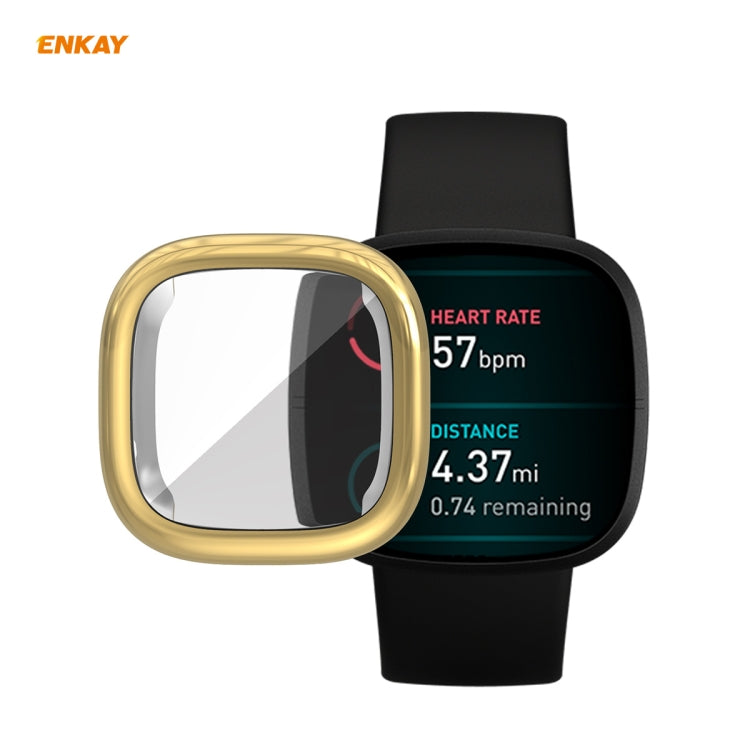 Per Fitbit Versa 3 / Fitbit Sense ENKAY Hat-Prince ENK-AC8208 Custodia morbida in TPU placcato a copertura totale
