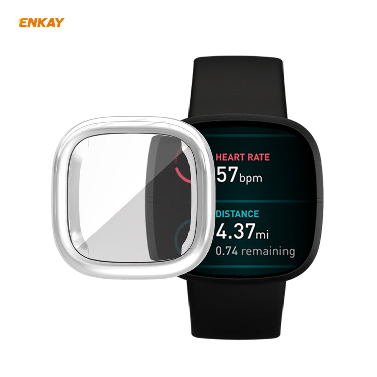 Per Fitbit Versa 3 / Fitbit Sense ENKAY Hat-Prince ENK-AC8208 Custodia morbida in TPU placcato a copertura totale