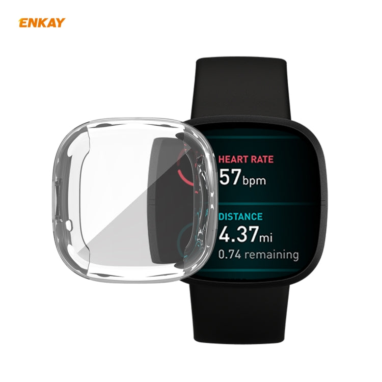 Per Fitbit Versa 3 / Fitbit Sense ENKAY Hat-Prince ENK-AC8208 Custodia morbida in TPU trasparente a copertura totale