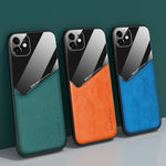 Custodia per telefono all-inclusive in pelle + vetro organico con lamiera di ferro, For iPhone 12 mini, For iPhone 12, For iPhone 12 Pro Max