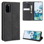 Per Samsung Galaxy S20 FE 4G / 5G Custodia in pelle con ventosa magnetica per affari retro-pelle con supporto e slot per schede e portafoglio, For Samsung Galaxy S20 FE