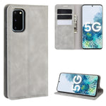 Per Samsung Galaxy S20 FE 4G / 5G Custodia in pelle con ventosa magnetica per affari retro-pelle con supporto e slot per schede e portafoglio, For Samsung Galaxy S20 FE