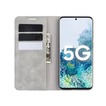Per Samsung Galaxy S20 FE 4G / 5G Custodia in pelle con ventosa magnetica per affari retro-pelle con supporto e slot per schede e portafoglio, For Samsung Galaxy S20 FE