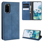 Per Samsung Galaxy S20 FE 4G / 5G Custodia in pelle con ventosa magnetica per affari retro-pelle con supporto e slot per schede e portafoglio, For Samsung Galaxy S20 FE
