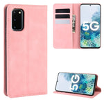 Per Samsung Galaxy S20 FE 4G / 5G Custodia in pelle con ventosa magnetica per affari retro-pelle con supporto e slot per schede e portafoglio, For Samsung Galaxy S20 FE