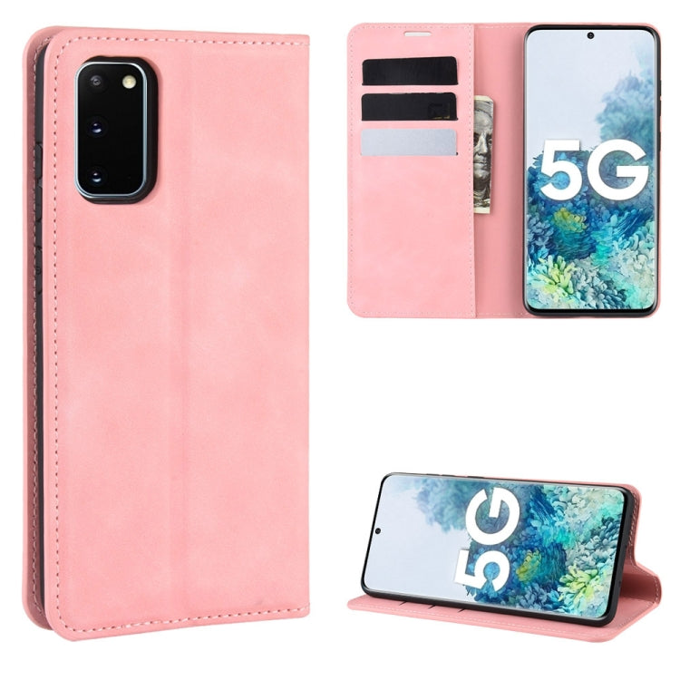 Per Samsung Galaxy S20 FE 4G / 5G Custodia in pelle con ventosa magnetica per affari retro-pelle con supporto e slot per schede e portafoglio, For Samsung Galaxy S20 FE