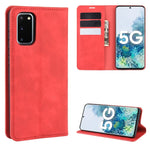 Per Samsung Galaxy S20 FE 4G / 5G Custodia in pelle con ventosa magnetica per affari retro-pelle con supporto e slot per schede e portafoglio, For Samsung Galaxy S20 FE