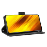 Per Xiaomi Poco X3 Custodia in pelle con motivo a portafoglio stile pelle di vitello NFC ， con slot per schede separato, For Xiaomi Poco X3 NFC
