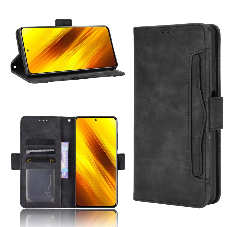 Per Xiaomi Poco X3 Custodia in pelle con motivo a portafoglio stile pelle di vitello NFC ， con slot per schede separato, For Xiaomi Poco X3 NFC