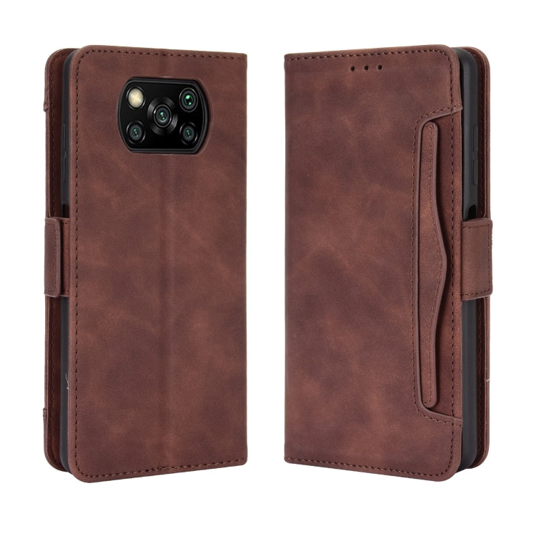 Per Xiaomi Poco X3 Custodia in pelle con motivo a portafoglio stile pelle di vitello NFC ， con slot per schede separato, For Xiaomi Poco X3 NFC