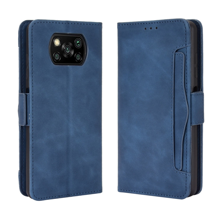 Per Xiaomi Poco X3 Custodia in pelle con motivo a portafoglio stile pelle di vitello NFC ， con slot per schede separato, For Xiaomi Poco X3 NFC