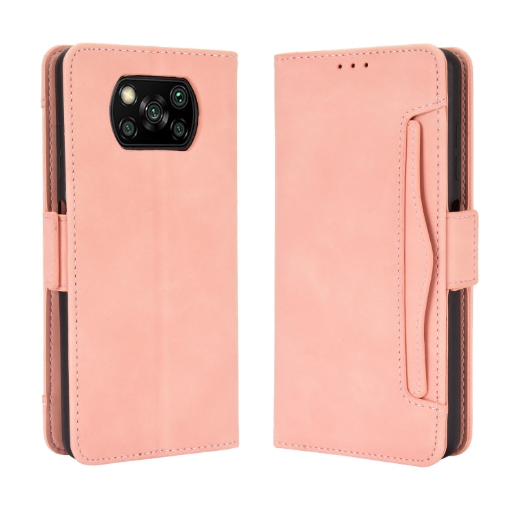Per Xiaomi Poco X3 Custodia in pelle con motivo a portafoglio stile pelle di vitello NFC ， con slot per schede separato, For Xiaomi Poco X3 NFC