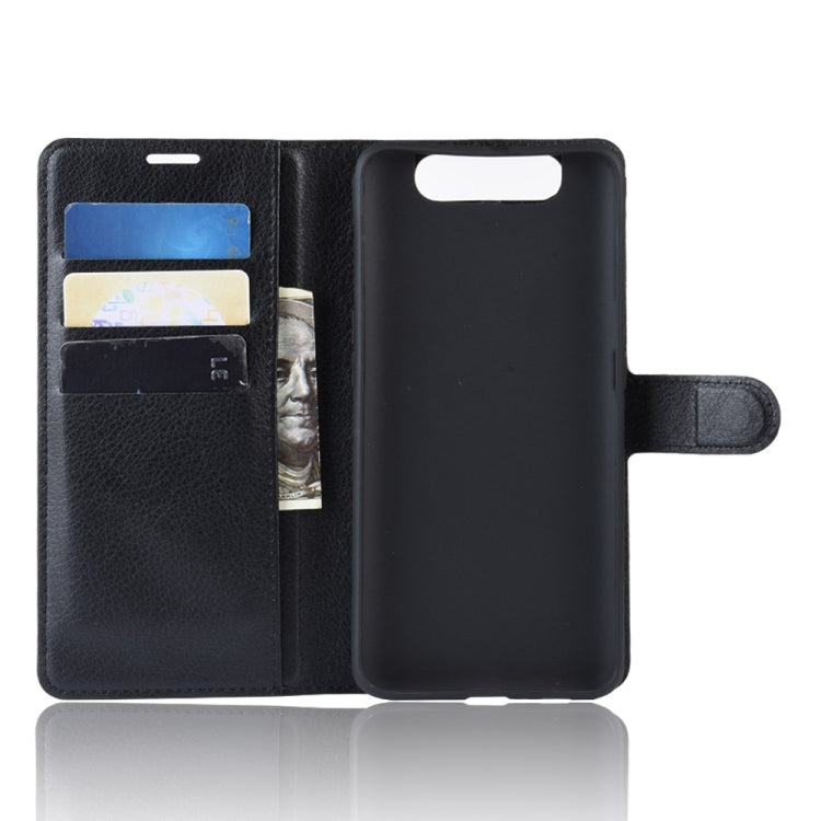 Custodia protettiva per portafoglio in pelle Litchi Texture per Samsung A80/A90