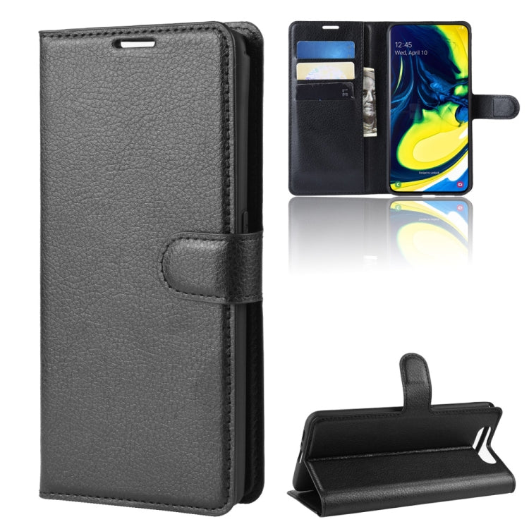 Custodia protettiva per portafoglio in pelle Litchi Texture per Samsung A80/A90
