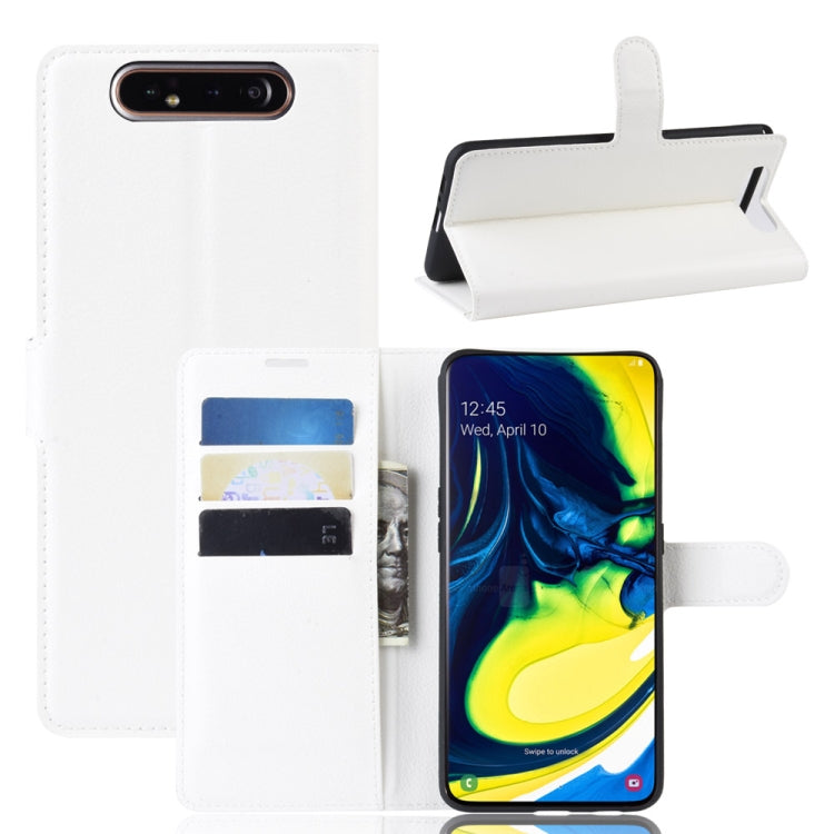 Custodia protettiva per portafoglio in pelle Litchi Texture per Samsung A80/A90
