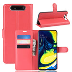 Custodia protettiva per portafoglio in pelle Litchi Texture per Samsung A80/A90