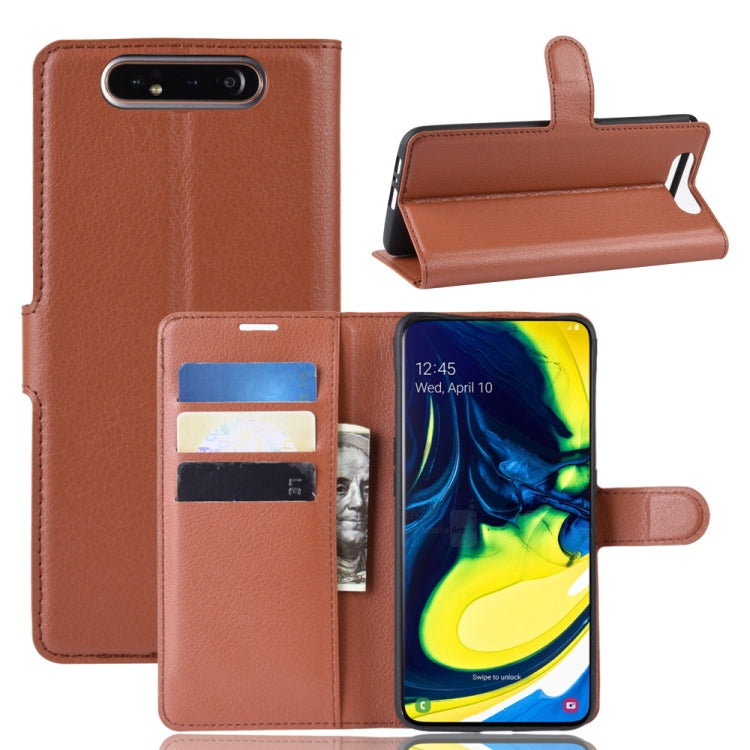 Custodia protettiva per portafoglio in pelle Litchi Texture per Samsung A80/A90