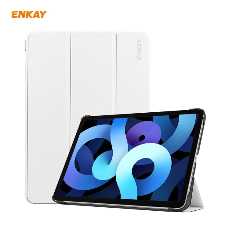 Per iPad Air 2020 10.9 / iPad Pro 11 2018 ENKAY ENK-8013 Custodia Smart in pelle PU + plastica con supporto a tre pieghe, For iPad Air 11 2024 / Pro 11 2018 / Air 10.9 2022
