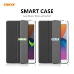 Per iPad 10.2 2020/2019 ENKAY ENK-8014 Custodia Smart in pelle PU + plastica con supporto a tre pieghe