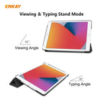 Per iPad 10.2 2020/2019 ENKAY ENK-8014 Custodia Smart in pelle PU + plastica con supporto a tre pieghe