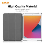 Per iPad 10.2 2020/2019 ENKAY ENK-8014 Custodia Smart in pelle PU + plastica con supporto a tre pieghe