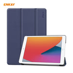 Per iPad 10.2 2020/2019 ENKAY ENK-8014 Custodia Smart in pelle PU + plastica con supporto a tre pieghe