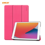 Per iPad 10.2 2020/2019 ENKAY ENK-8014 Custodia Smart in pelle PU + plastica con supporto a tre pieghe
