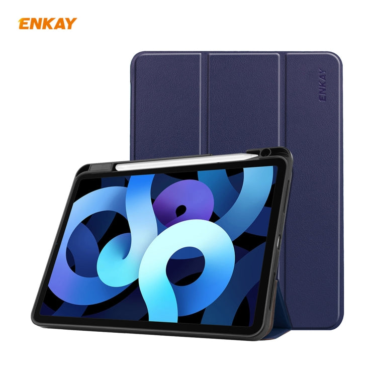 Per iPad Air 2020 10.9 / iPad Pro 11 2018 ENKAY ENK-8015 Custodia Smart in pelle PU + TPU con slot per penna, For iPad Air 11 2024 / Pro 11 2018 / Air 10.9 2022