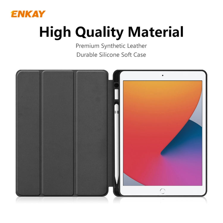 Per iPad 10.2 2020/2019 ENKAY ENK-8016 Custodia Smart in pelle PU + TPU con slot per penna, For iPad 10.2 2021 / 2020 / 2019