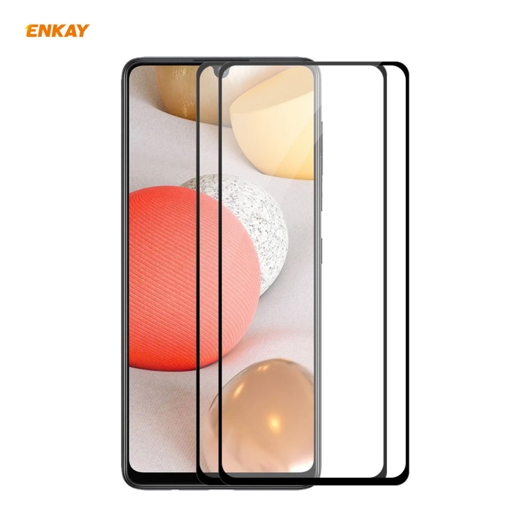 2 PZ ENKAY Hat-Prince Full Glue 0.26mm 9H 2.5D Pellicola a copertura totale in vetro temperato, For Samsung Galaxy M51, For Samsung Galaxy A42 5G, For Xiaomi Poco X3 / X3 NFC