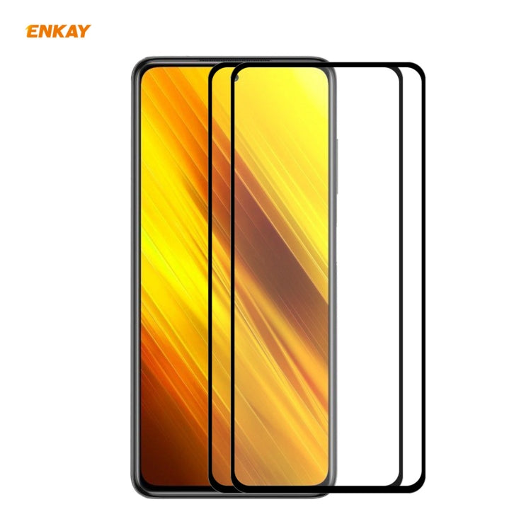 2 PZ ENKAY Hat-Prince Full Glue 0.26mm 9H 2.5D Pellicola a copertura totale in vetro temperato, For Samsung Galaxy M51, For Samsung Galaxy A42 5G, For Xiaomi Poco X3 / X3 NFC