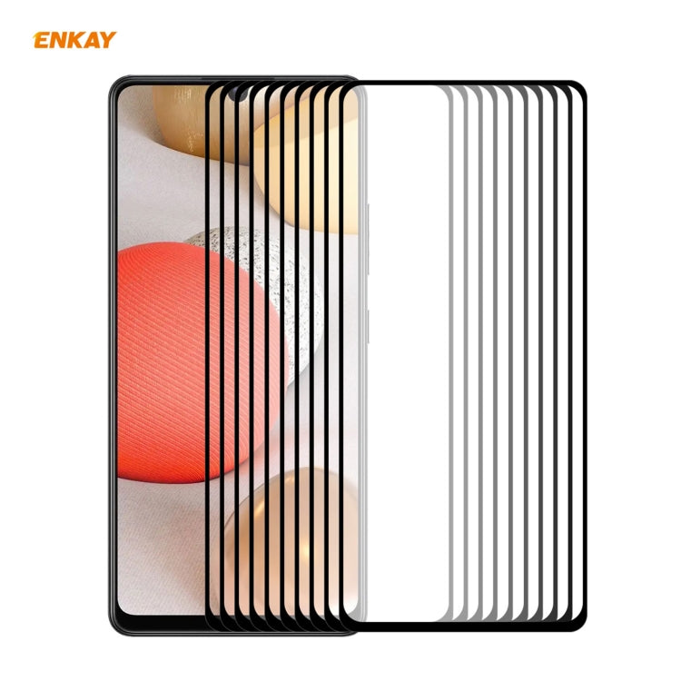 10 PZ ENKAY Hat-Prince Full Glue 0.26mm 9H 2.5D Pellicola a copertura totale in vetro temperato, For Samsung Galaxy M51, For Samsung Galaxy A42 5G, For Xiaomi Poco X3 / X3 NFC(10pcs)