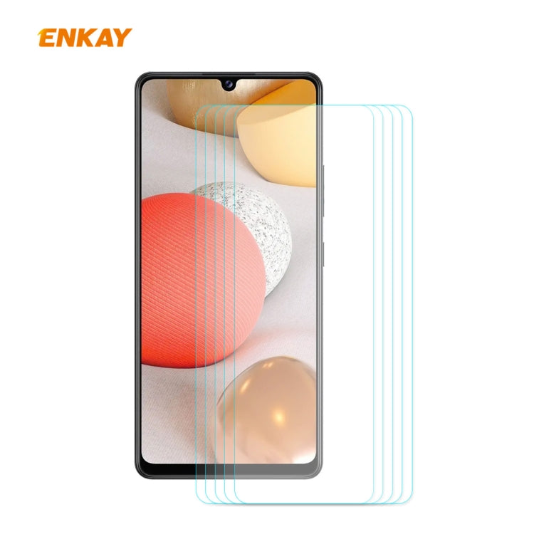 5 PZ ENKAY Hat-Prince 0.26mm 9H 2.5D Pellicola in vetro temperato con bordo curvo, For Samsung Galaxy M51, For Samsung Galaxy A42 5G, For Xiaomi Poco X3 / X3 NFC