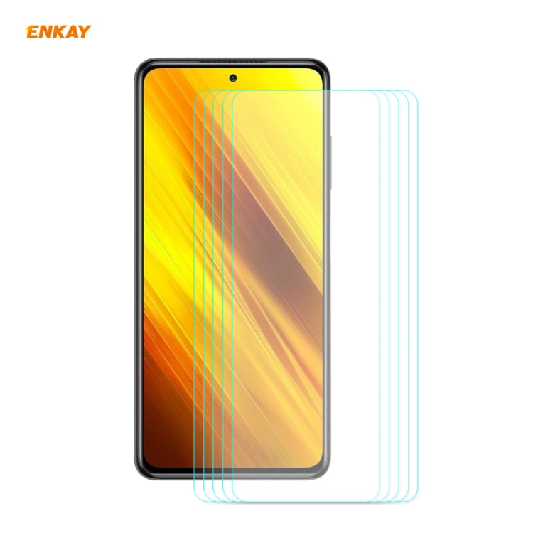 5 PZ ENKAY Hat-Prince 0.26mm 9H 2.5D Pellicola in vetro temperato con bordo curvo, For Samsung Galaxy M51, For Samsung Galaxy A42 5G, For Xiaomi Poco X3 / X3 NFC