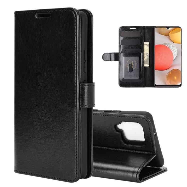 Per Samsung Galaxy A42 5G R64 Texture Custodia protettiva a vibrazione orizzontale singola con supporto e slot per schede e portafogli e cornice per foto, For Samsung Galaxy A42 5G