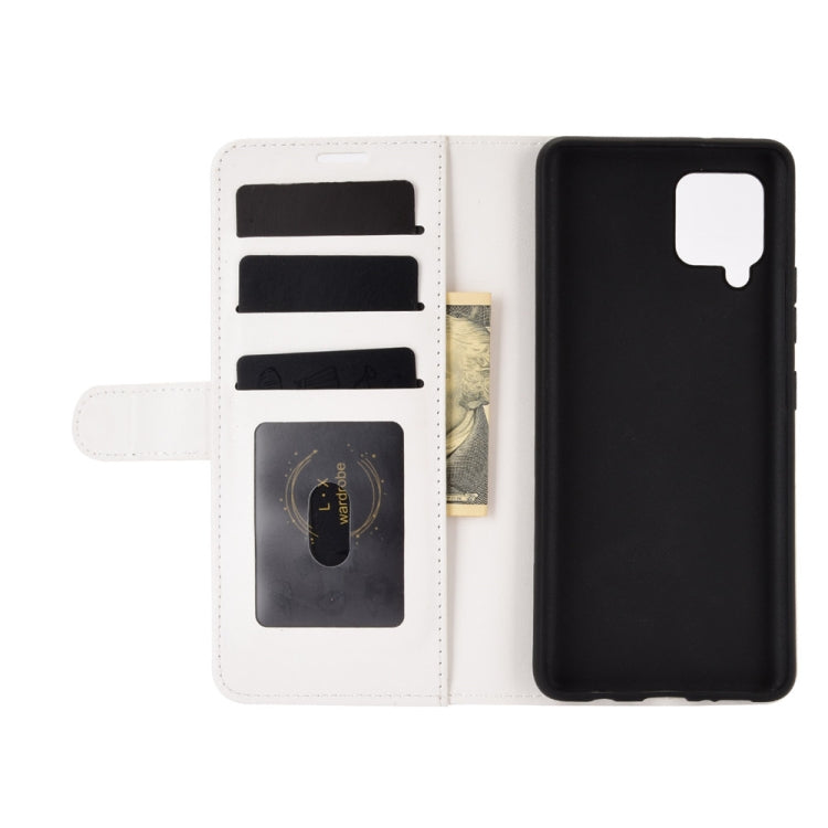 Per Samsung Galaxy A42 5G R64 Texture Custodia protettiva a vibrazione orizzontale singola con supporto e slot per schede e portafogli e cornice per foto, For Samsung Galaxy A42 5G