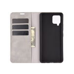 Per Samsung Galaxy A42 5G Custodia in pelle con ventosa magnetica per affari retro-pelle con supporto e slot per carte e portafoglio, For Galaxy A42 5G