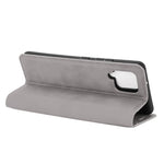 Per Samsung Galaxy A42 5G Custodia in pelle con ventosa magnetica per affari retro-pelle con supporto e slot per carte e portafoglio, For Galaxy A42 5G