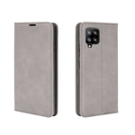 Per Samsung Galaxy A42 5G Custodia in pelle con ventosa magnetica per affari retro-pelle con supporto e slot per carte e portafoglio, For Galaxy A42 5G