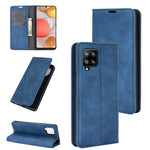 Per Samsung Galaxy A42 5G Custodia in pelle con ventosa magnetica per affari retro-pelle con supporto e slot per carte e portafoglio, For Galaxy A42 5G