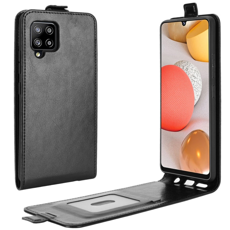 Per Samsung Galaxy A42 5G R64 Texture Custodia protettiva in pelle a vibrazione verticale singola con slot per schede e cornice per foto, For Galaxy A42 5G