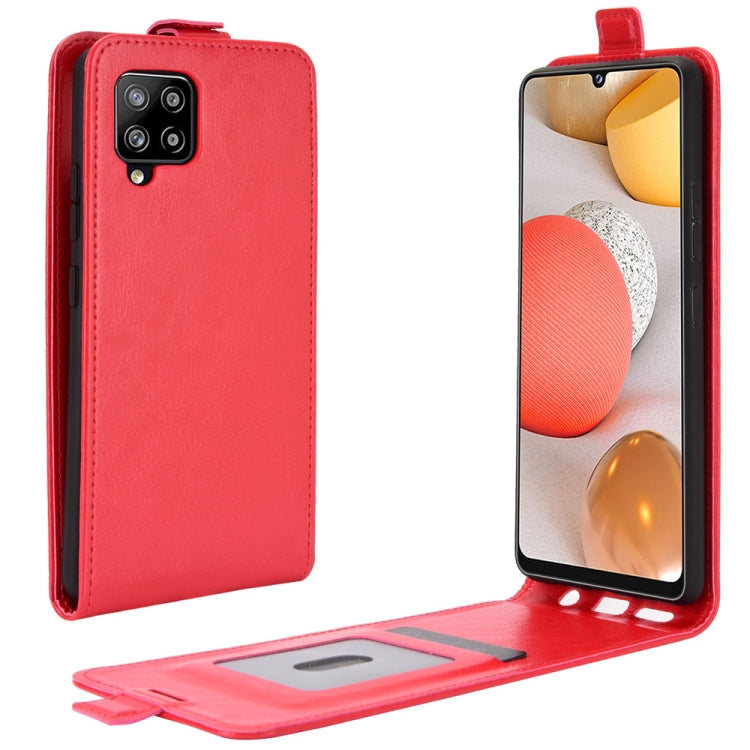 Per Samsung Galaxy A42 5G R64 Texture Custodia protettiva in pelle a vibrazione verticale singola con slot per schede e cornice per foto, For Galaxy A42 5G