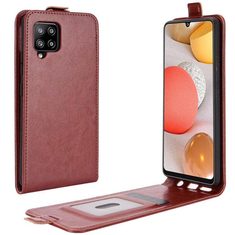 Per Samsung Galaxy A42 5G R64 Texture Custodia protettiva in pelle a vibrazione verticale singola con slot per schede e cornice per foto, For Galaxy A42 5G