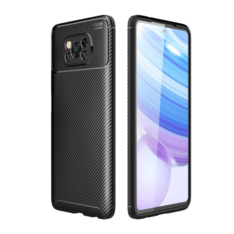 Custodia in TPU antiurto con trama in fibra di carbonio, For Xiaomi Poco X3 NFC