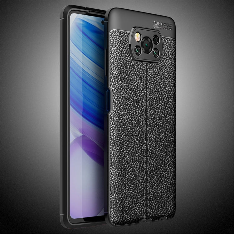 Custodia antiurto in TPU con texture Litchi, For Xiaomi Poco X3 NFC