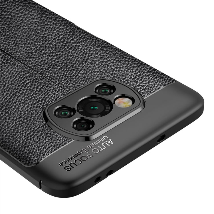 Custodia antiurto in TPU con texture Litchi, For Xiaomi Poco X3 NFC
