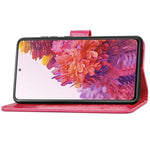 Custodia in pelle con protezione per telefono cellulare con fibbia in rilievo con chiusura a quattro foglie con cordino e slot per schede e portafoglio e funzione staffa, For Galaxy S20 FE / S20 Lite