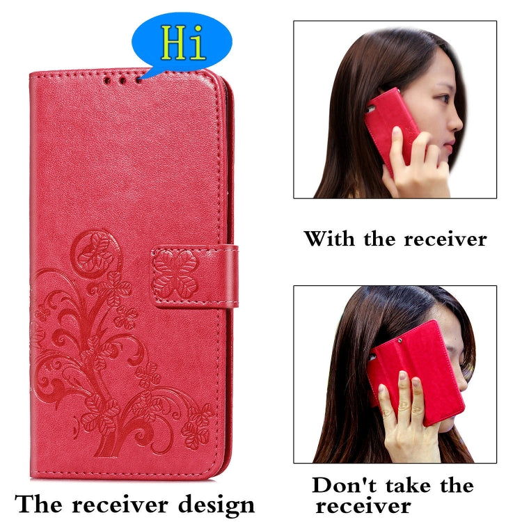 Custodia in pelle con protezione per telefono cellulare con fibbia in rilievo con chiusura a quattro foglie con cordino e slot per schede e portafoglio e funzione staffa, For Galaxy S20 FE / S20 Lite