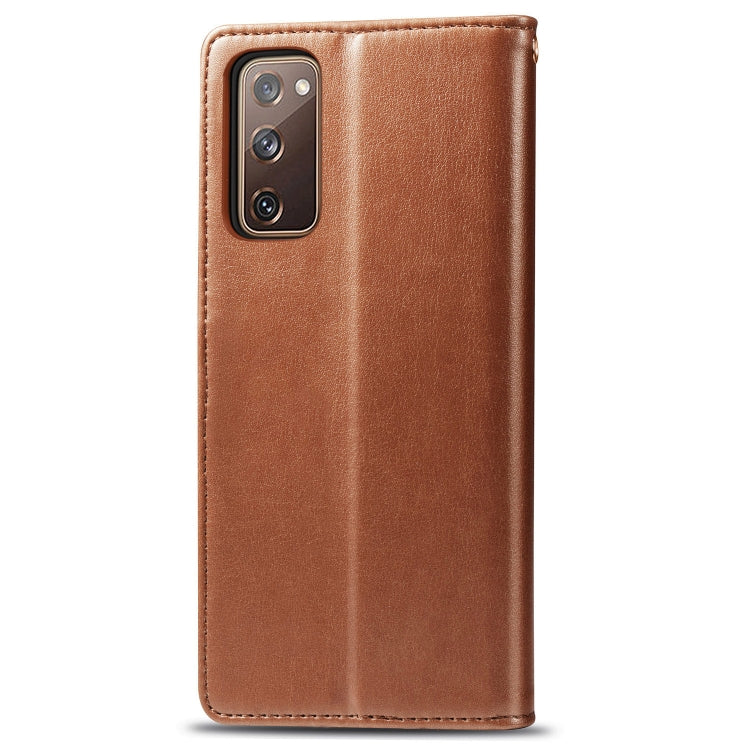 Custodia per telefono con fibbia in pelle tinta unita retrò con cordino e cornice per foto e slot per schede e portafoglio e funzione di supporto, For Galaxy S20 FE(4G/5G) / S20 Lite