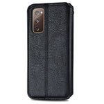 Custodia in pelle PU magnetica a vibrazione orizzontale pressata a griglia cubica con supporto, slot per carte e portafoglio, For Samsung Galaxy S20 FE(4G/5G) / S20 Lite, For Galaxy S20 FE(4G/5G) / S20 Lite